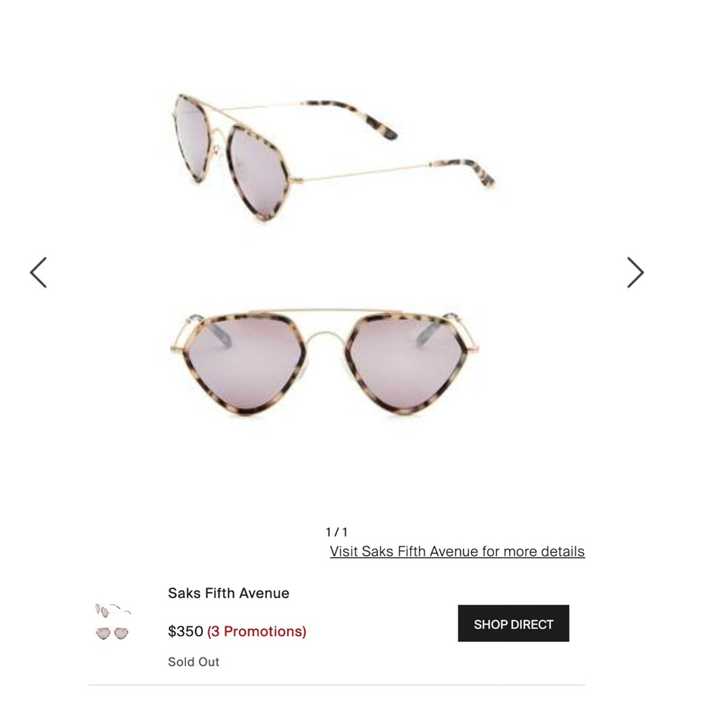 Smoke x Mirrors Sunglasses Geo 51mm Aviator $350